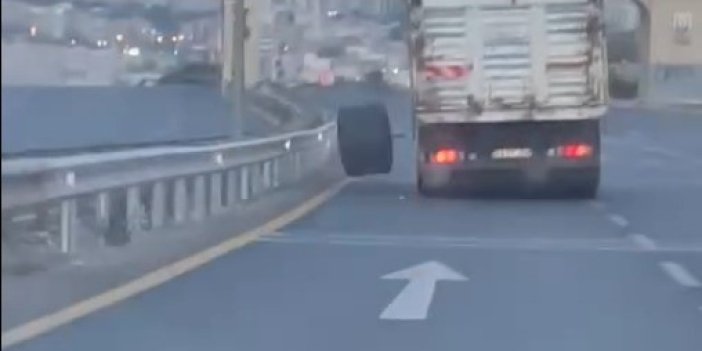 Seyir halindeki kamyonun dingili koptu