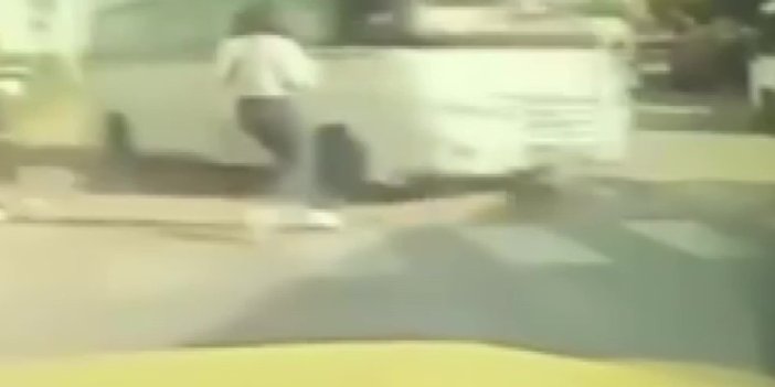 Genç kız ezilmekten son anda kurtuldu