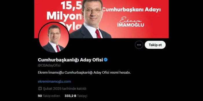 İmamoğlu'nun Cumhurbaşkanlığı Aday Ofisi hesabı kapatıldı