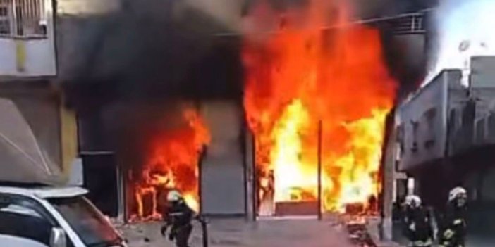 Gaziantep’te iş yeri alevlere teslim oldu