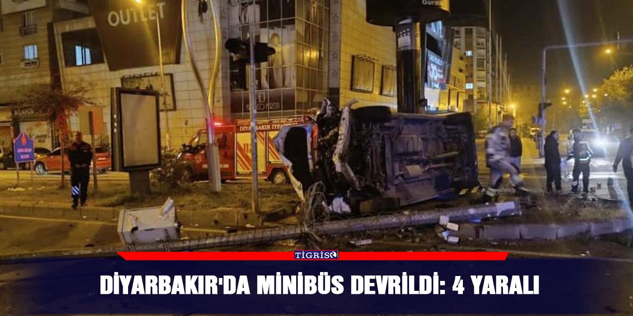 Diyarbakır'da minibüs devrildi: 4 yaralı