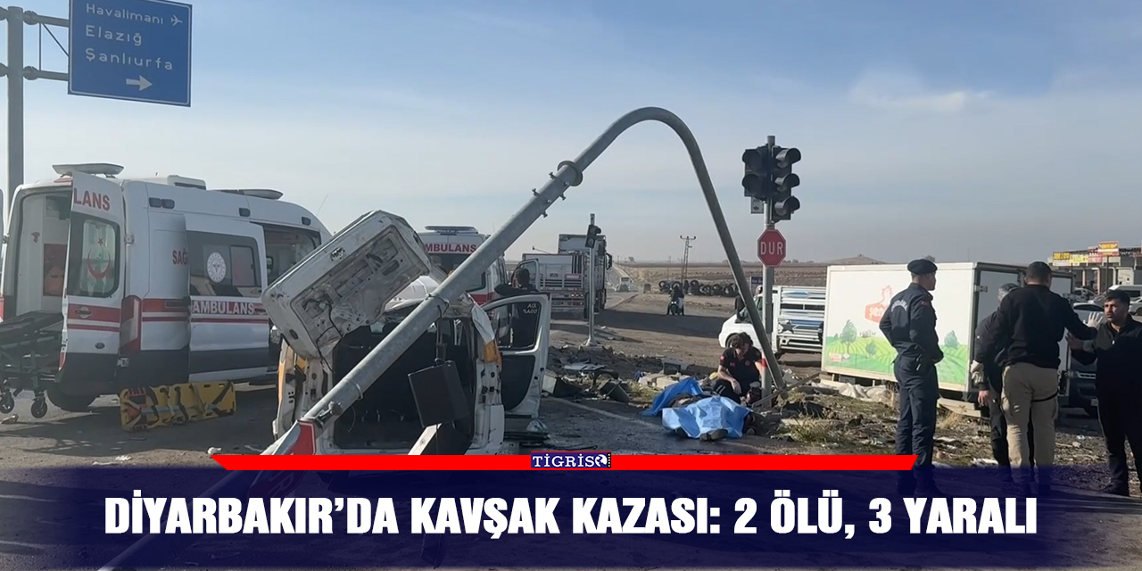 Diyarbakır’da kavşak kazası: 2 ölü, 3 yaralı
