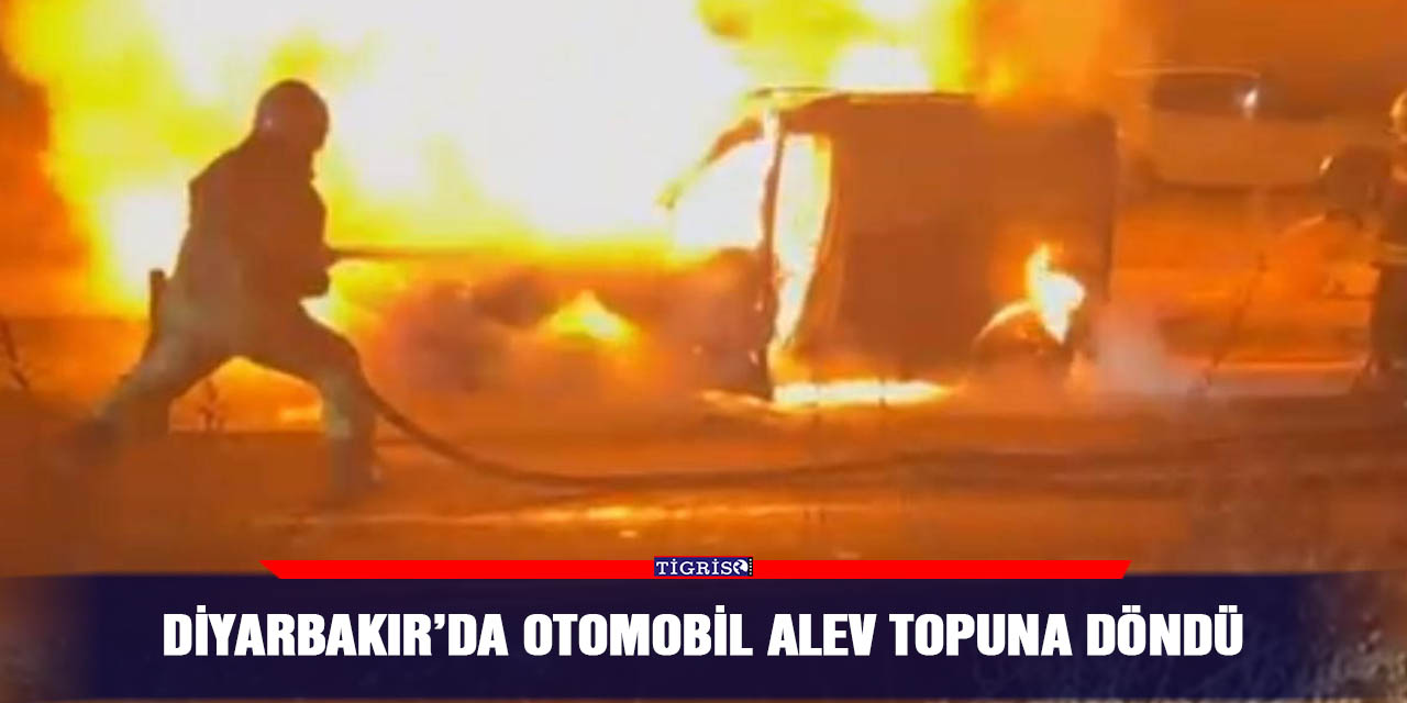 Diyarbakır’da otomobil alev topuna döndü