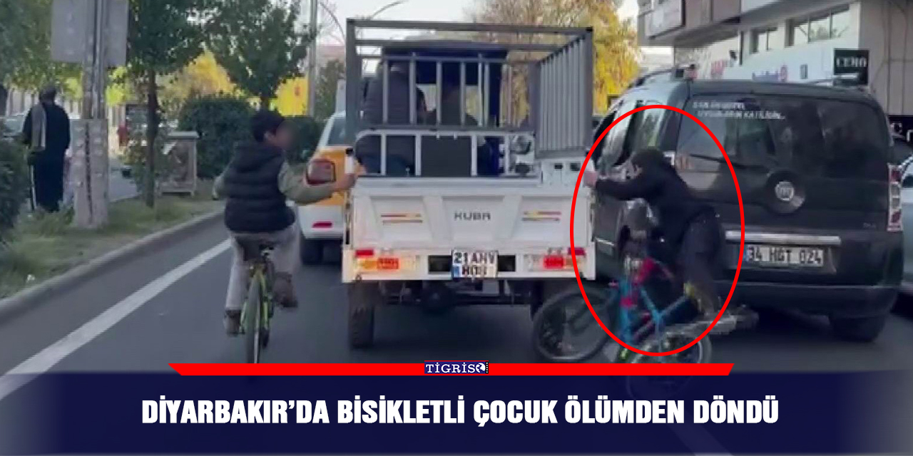 Diyarbakır’da bisikletli çocuk ölümden döndü