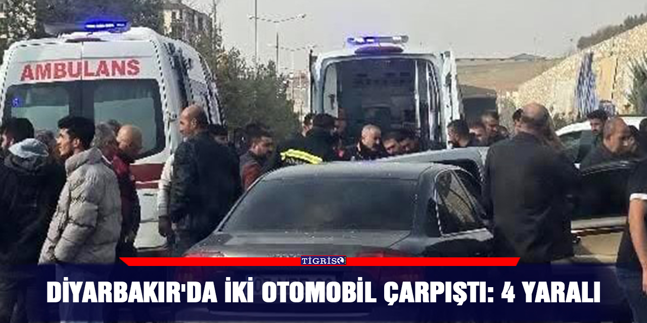 Diyarbakır'da iki otomobil çarpıştı: 4 yaralı