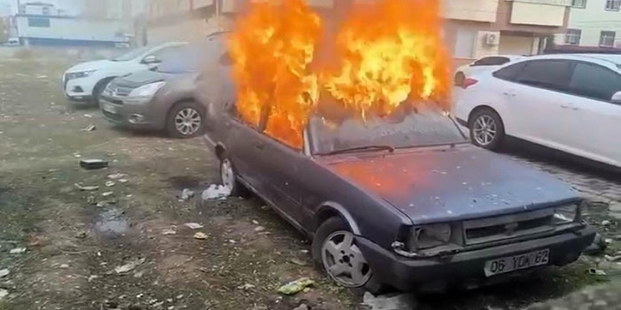 Siirt’te otomobil kundaklandı!