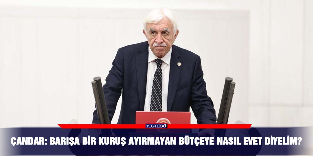 Çandar: Barışa bir kuruş ayırmayan bütçeye nasıl evet diyelim?