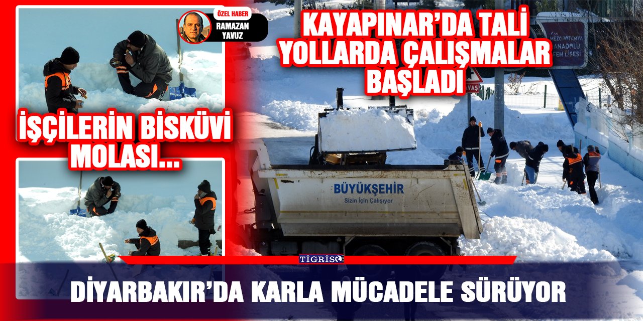 Diyarbakır’da karla mücadele sürüyor