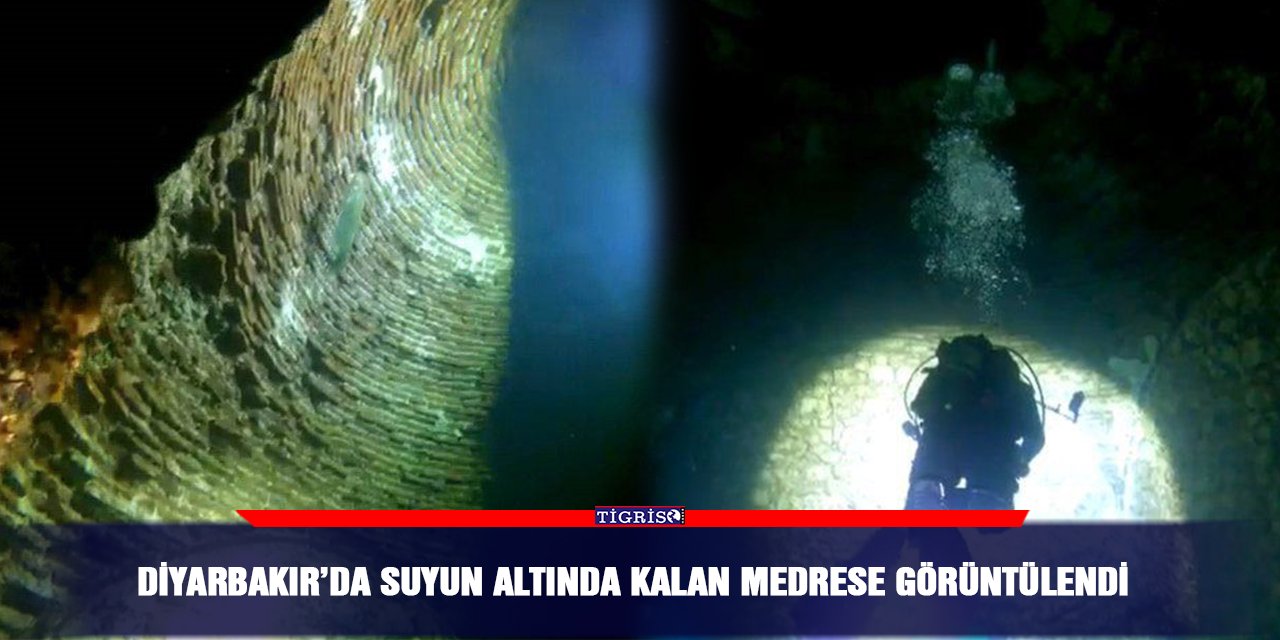 Diyarbakır’da suyun altında kalan medrese görüntülendi