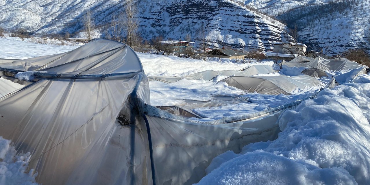 Hakkari'de kar yağışı seraları vurdu