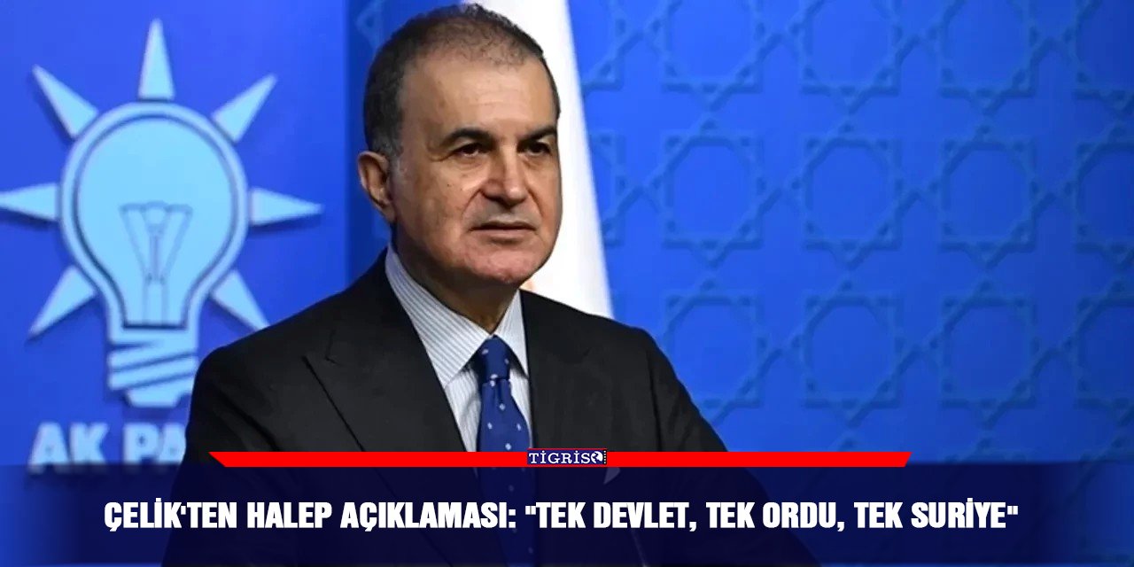 Çelik'ten Halep açıklaması: "Tek devlet, tek ordu, tek Suriye"