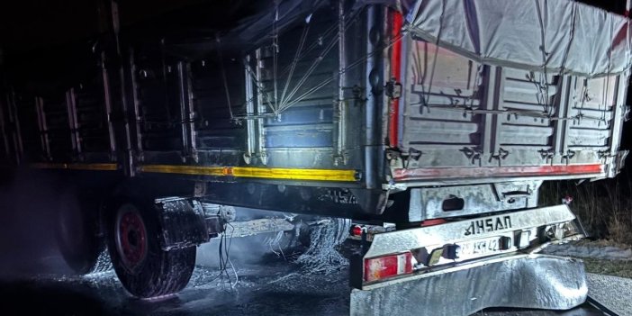 Amonyum nitrat yüklü tırda yangın paniği