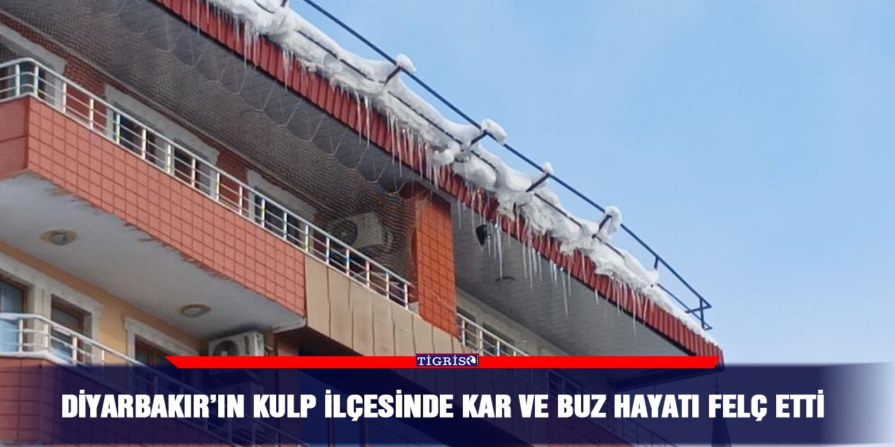 Diyarbakır’ın Kulp ilçesinde kar ve buz hayatı felç etti