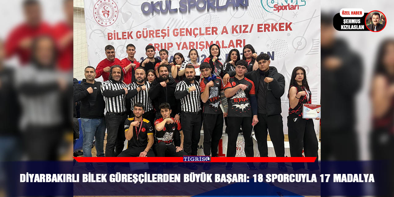 Diyarbakırlı bilek güreşçilerden büyük başarı: 18 sporcuyla 17 madalya