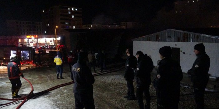 Şantiyede korkutan yangın