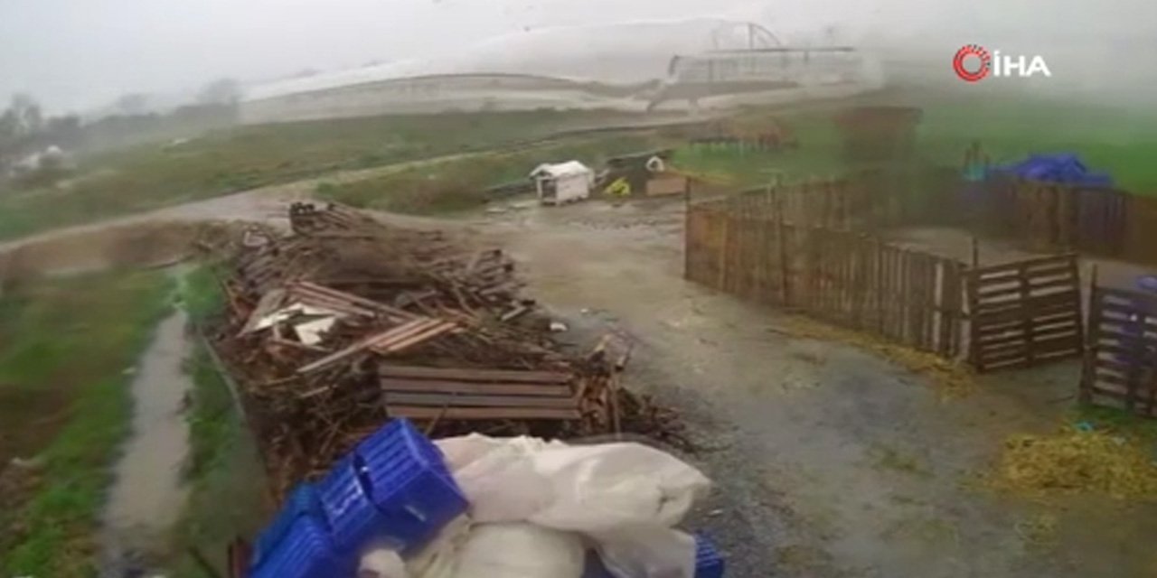 Hortum saniyeler içinde serayı yerle bir etti