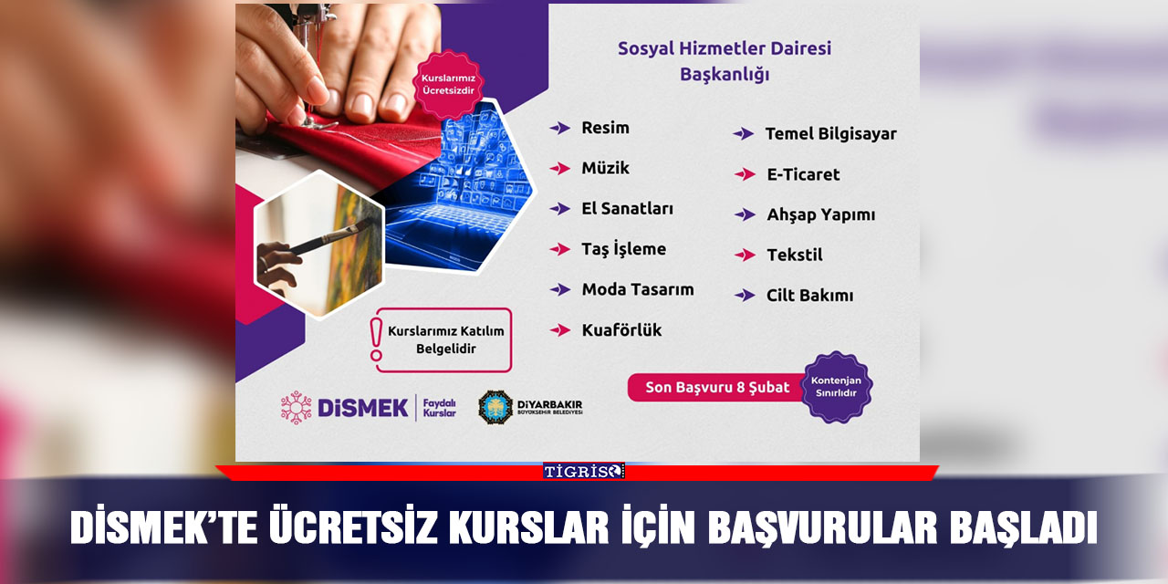 DİSMEK’te ücretsiz kurslar için başvurular başladı