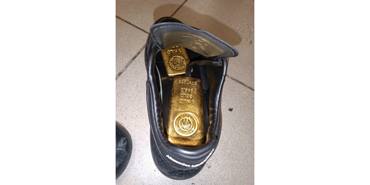 Ayakkabıların içinde gizlenen 41 kilo altın ele geçirildi