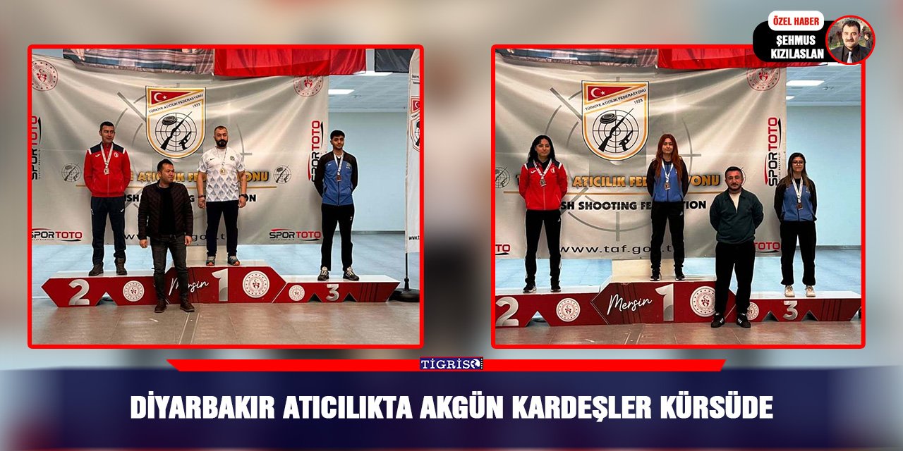 Diyarbakır atıcılıkta Akgün kardeşler kürsüde