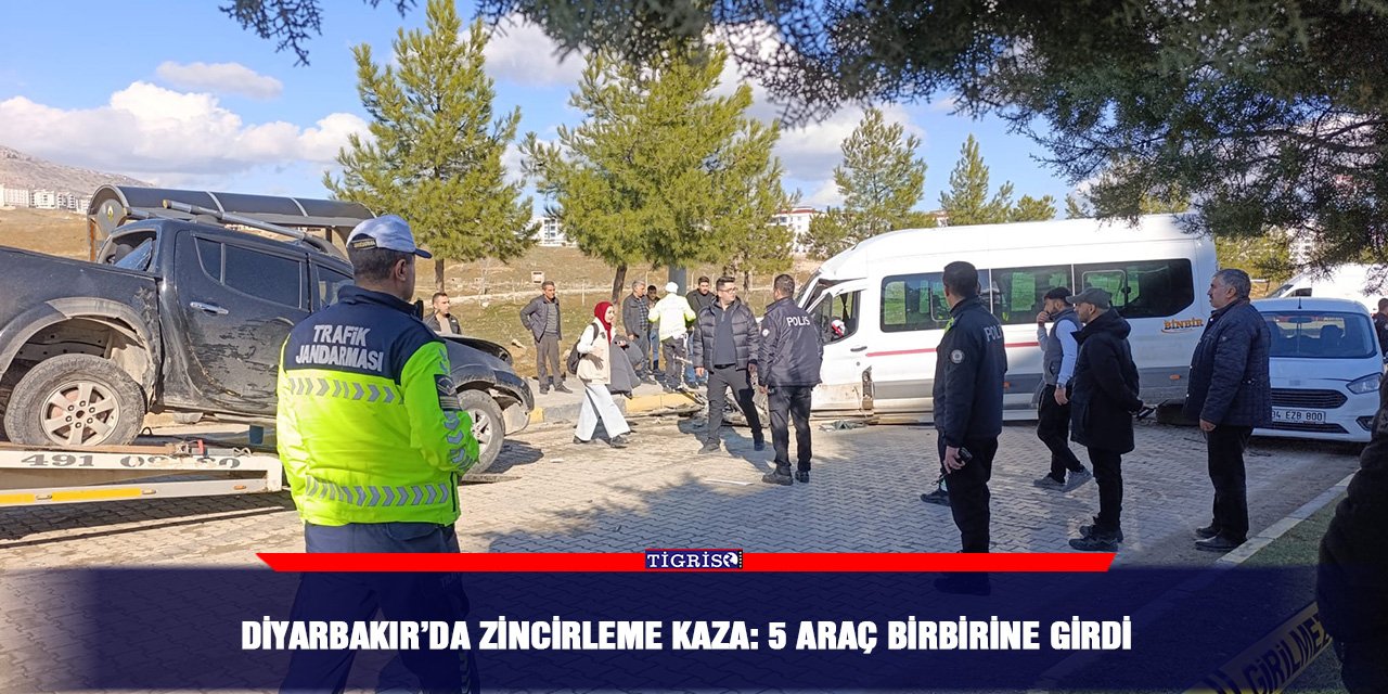 Diyarbakır’da zincirleme kaza: 5 araç birbirine girdi