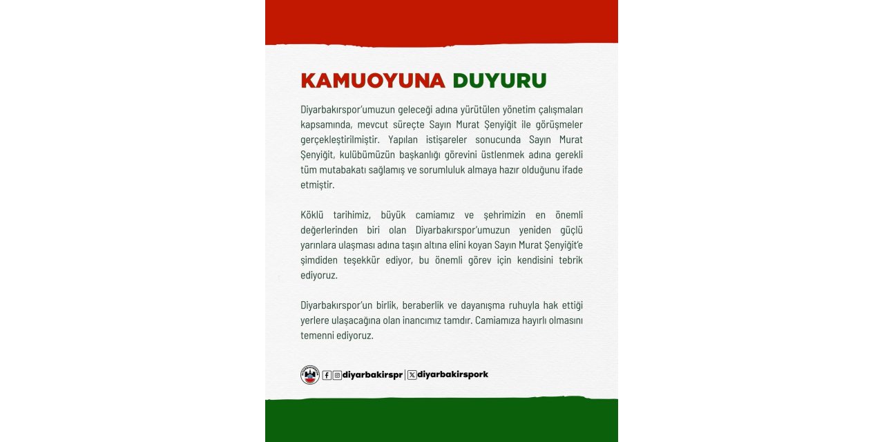 Diyarbakırspor’da yeni başkan belli oldu