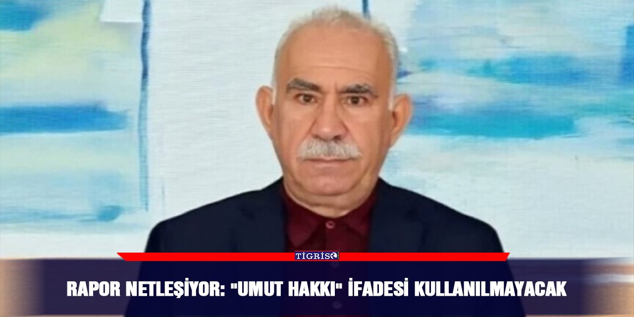 Rapor netleşiyor: "Umut Hakkı" ifadesi kullanılmayacak