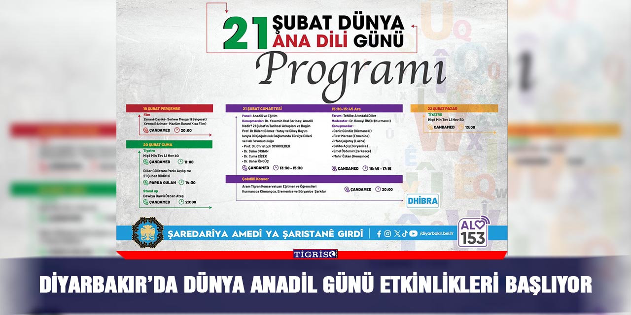 Diyarbakır’da Dünya Anadil Günü etkinlikleri başlıyor