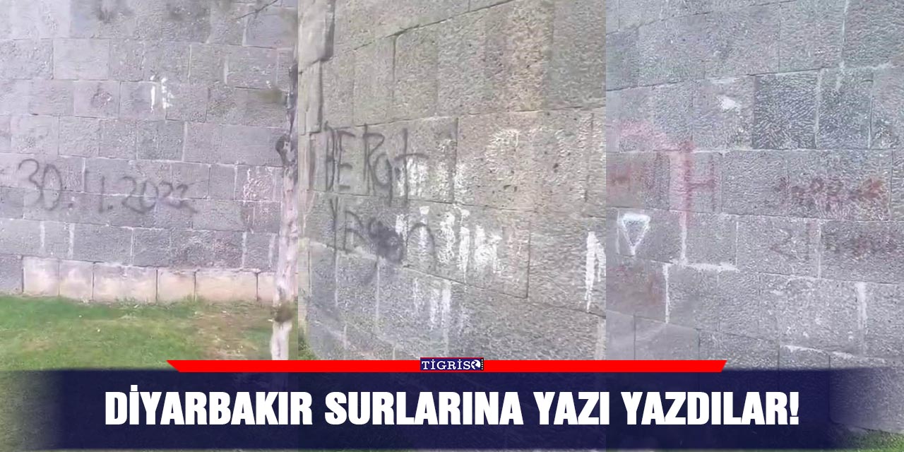 Diyarbakır surlarına yazı yazdılar!
