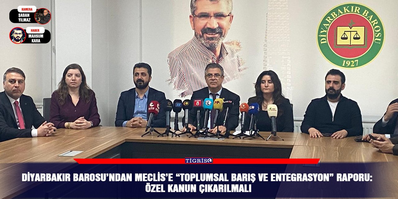 Diyarbakır Barosu’ndan Meclis’e “Toplumsal barış ve entegrasyon” Raporu: Özel kanun çıkarılmalı
