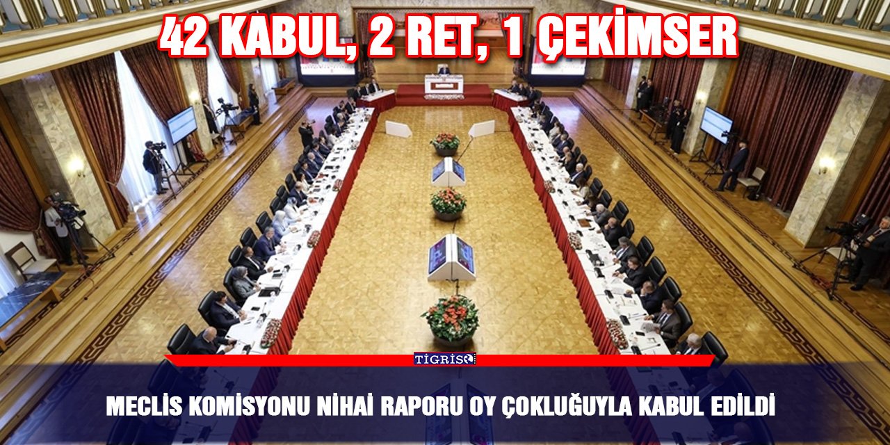 Meclis komisyonu nihai raporu oy çokluğuyla kabul edildi
