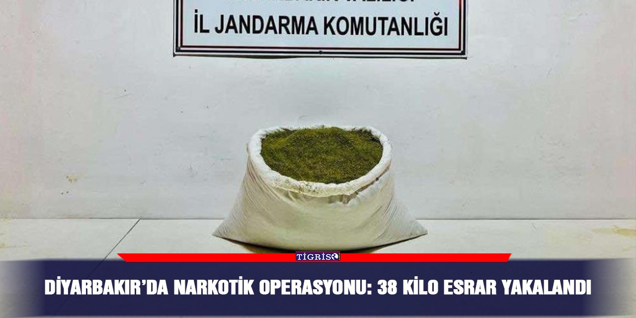 Diyarbakır’da narkotik operasyonu: 38 kilo esrar yakalandı