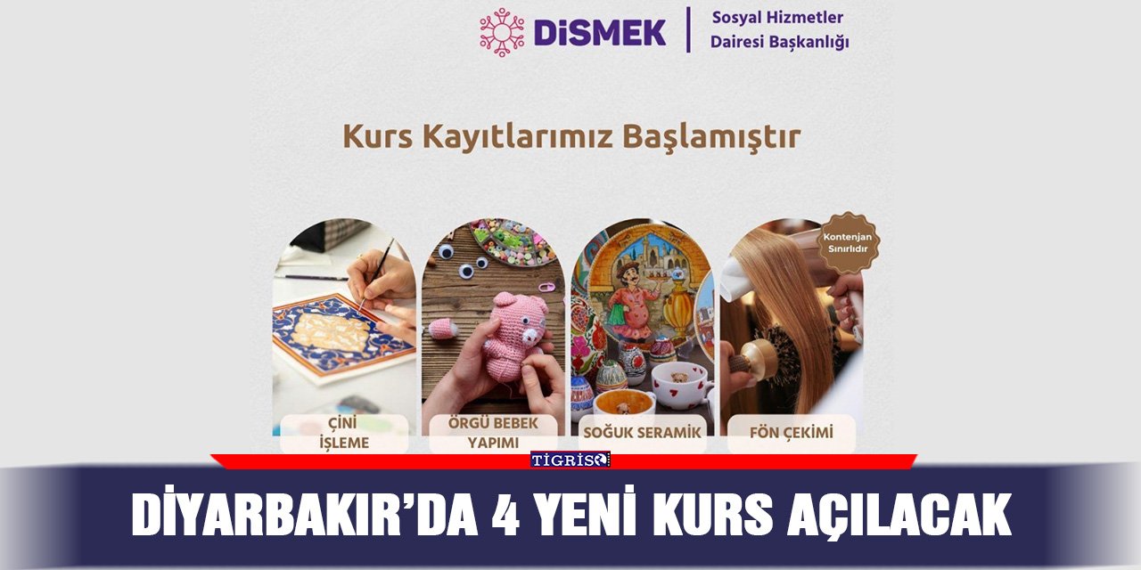 Diyarbakır’da 4 yeni kurs açılacak