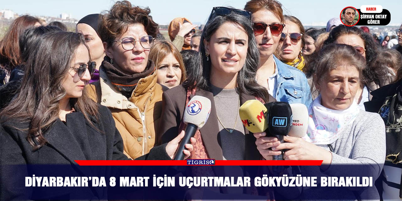 Diyarbakır’da 8 Mart için uçurtmalar gökyüzüne bırakıldı