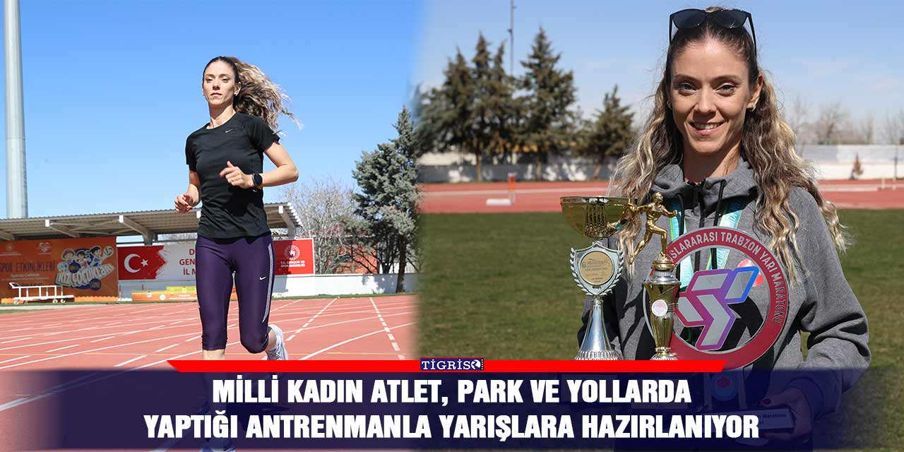 Milli kadın atlet, park ve yollarda yaptığı antrenmanla yarışlara hazırlanıyor