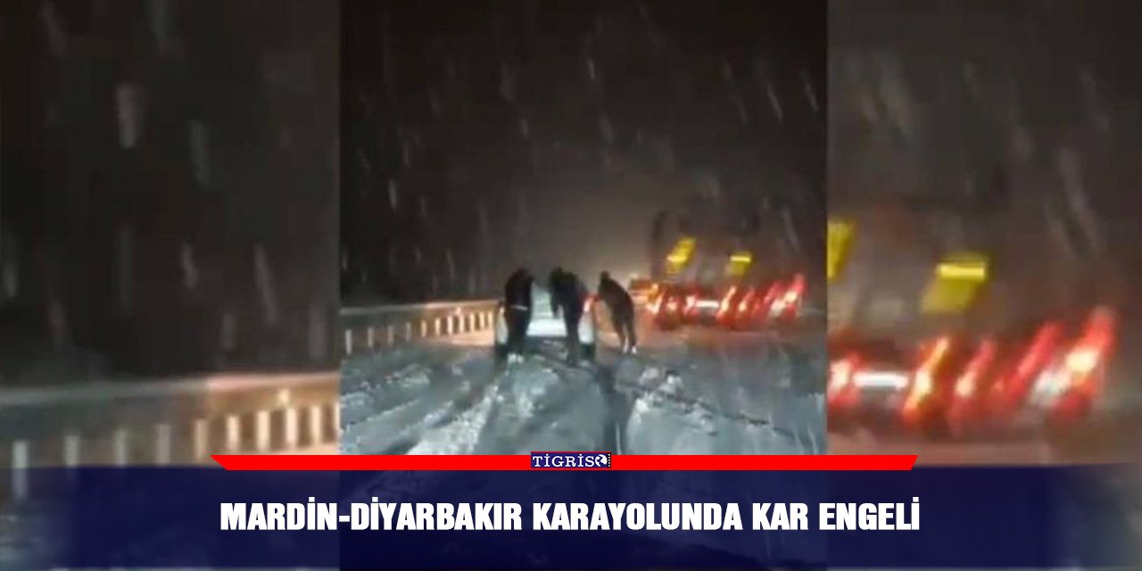 Mardin-Diyarbakır karayolunda kar engeli