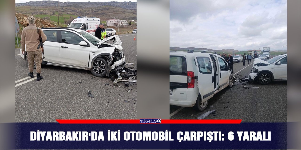 Diyarbakır'da iki otomobil çarpıştı: 6 yaralı