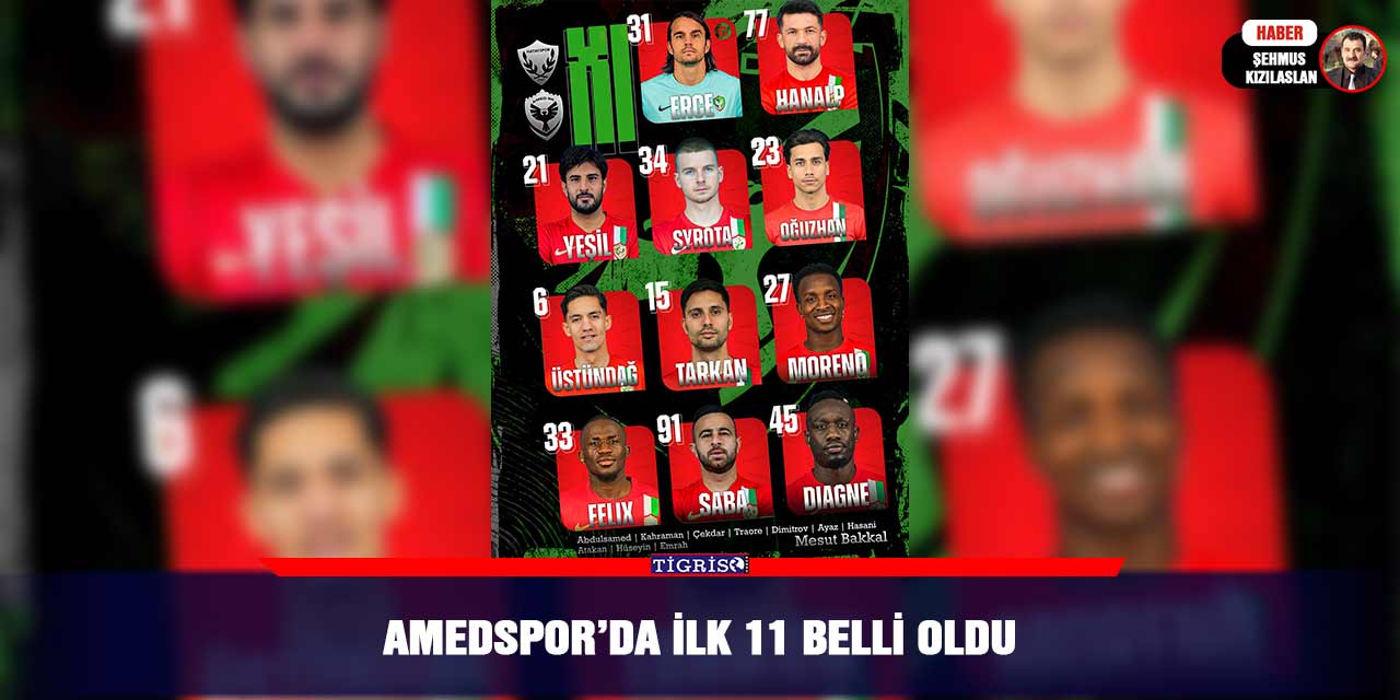 Amedspor’da ilk 11 belli oldu
