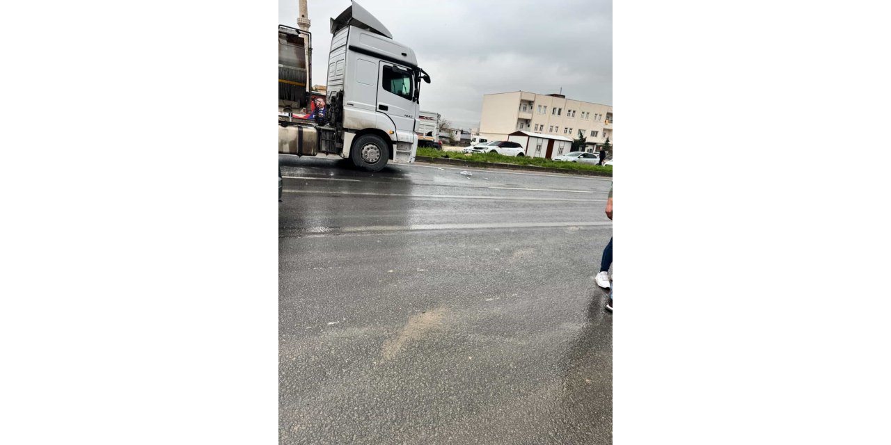 Tankerin çarptığı yaya yaralandı