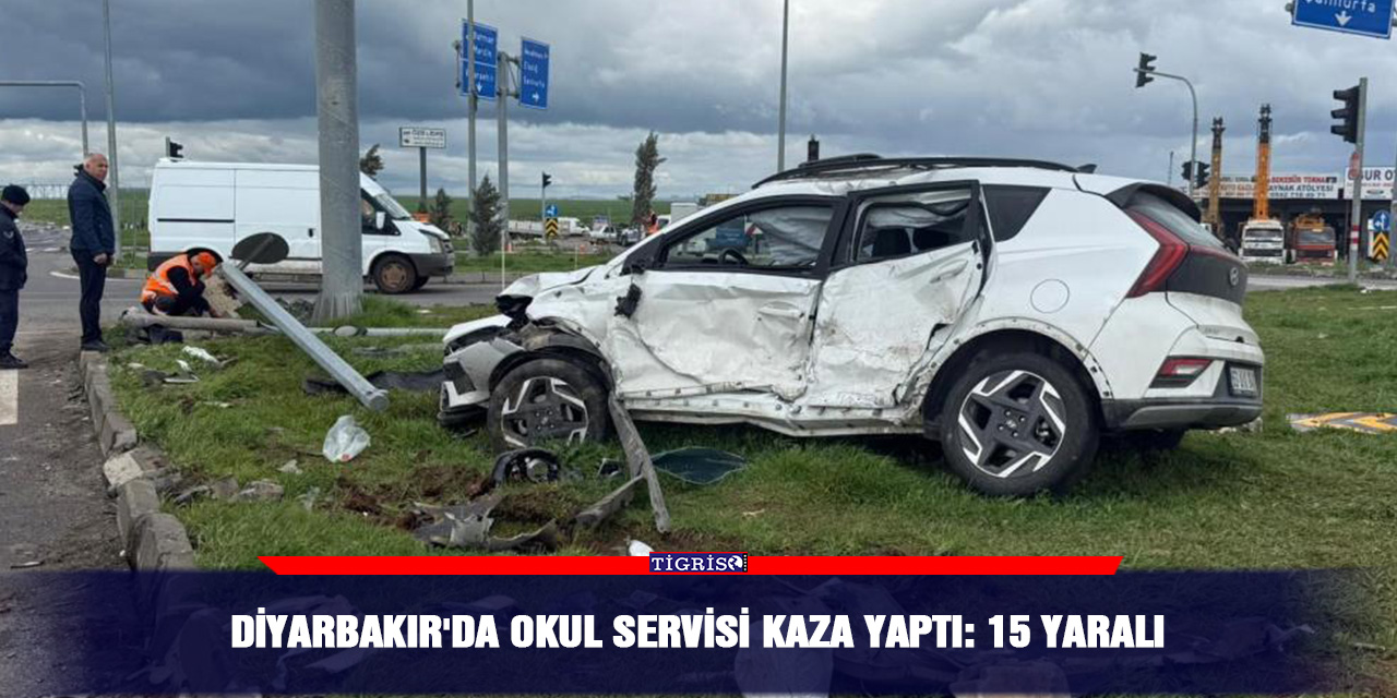 Diyarbakır'da okul servisi kaza yaptı: 15 yaralı