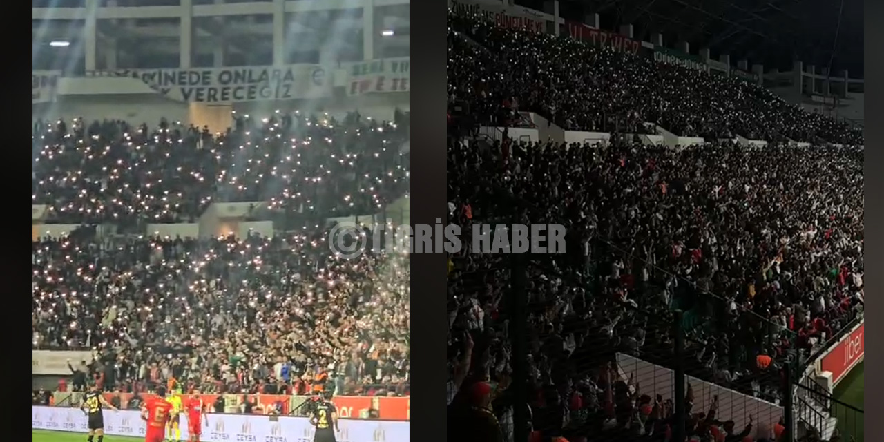 Diyarbakır’ın 21 plakasında muhteşem atmosfer: 25 bin taraftar telefon ışıklarıyla stadı aydınlattı