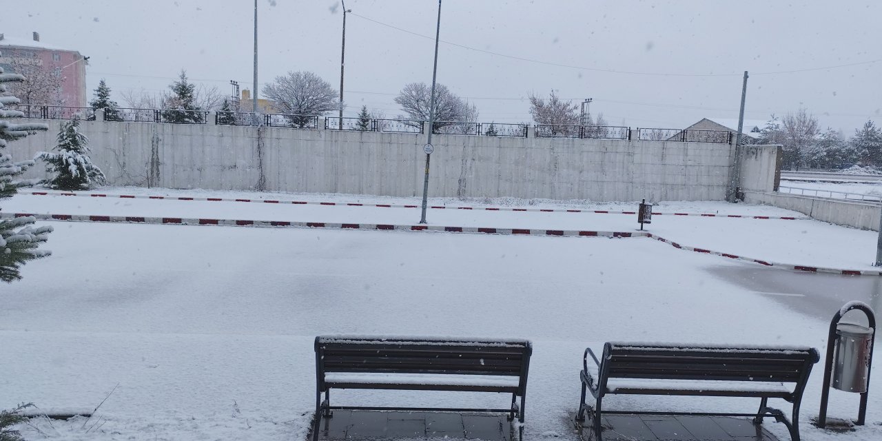 Erciş'te nisan ayında kar yağışı