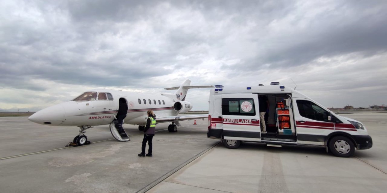2 günlük bebek için ambulans uçak havalandı