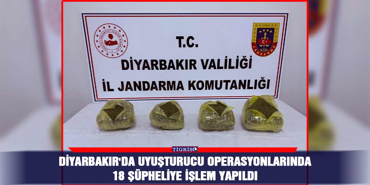 Diyarbakır'da uyuşturucu operasyonlarında 18 şüpheliye işlem yapıldı