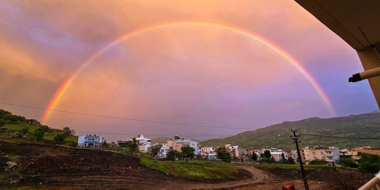Çermik’te gökkuşağı görüntülendi