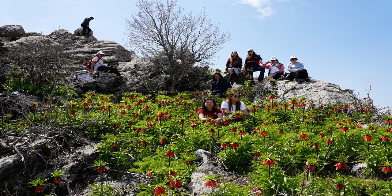 Ergani’de kadınlardan ters lale alanına doğa yürüyüşü