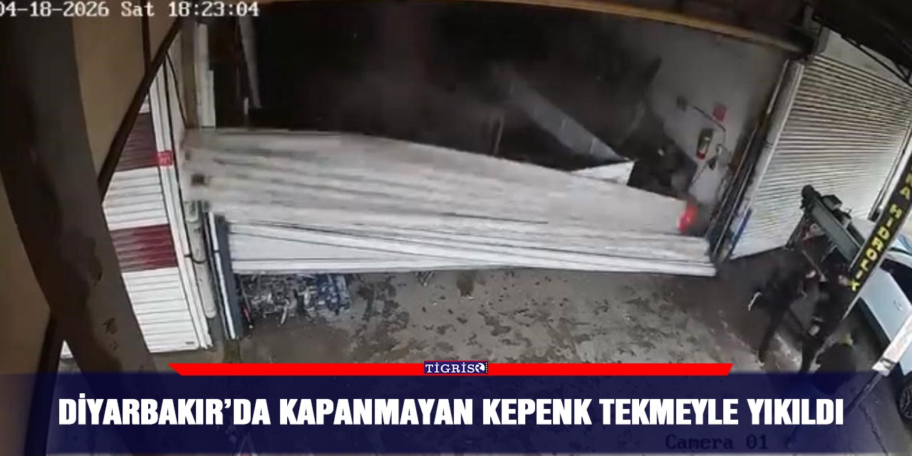 Diyarbakır’da kapanmayan kepenk tekmeyle yıkıldı