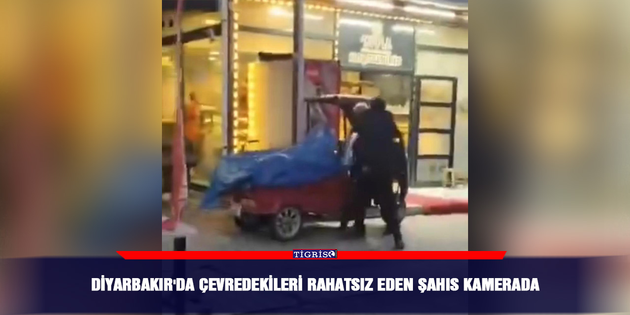 Diyarbakır'da çevredekileri rahatsız eden şahıs kamerada