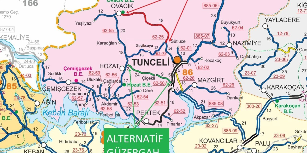 Tunceli-Ovacık yolu ulaşıma kapanacak