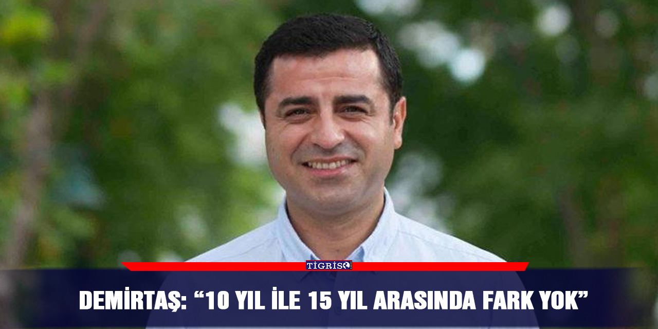 Demirtaş: “10 yıl ile 15 yıl arasında fark yok”