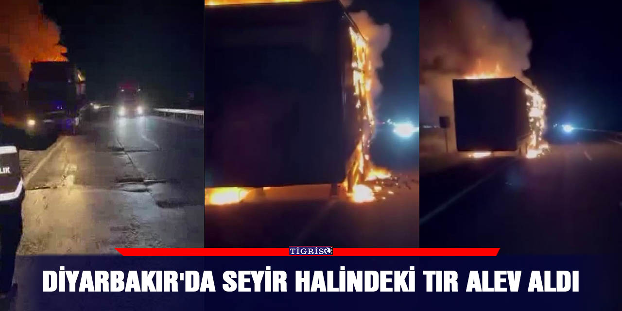 Diyarbakır'da seyir halindeki tır alev aldı